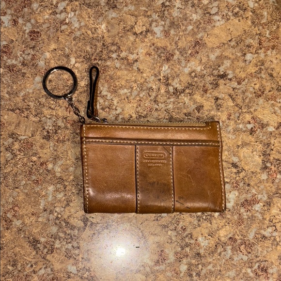 Coach Handbags - Coach Tan Leather Keychain Pouch